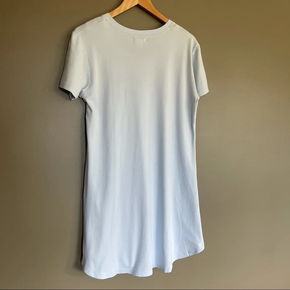 Cotn Collection Classic V-Neck Short Sleeve Gown in‎ Classic Blue Size Small
